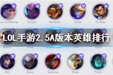《英雄联盟手游》英雄强度排行 LOL手游2.5A版本英雄排行