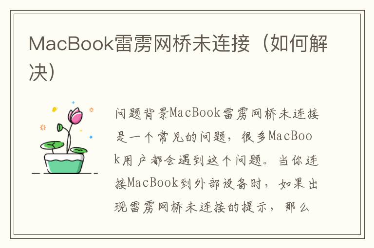 MacBook雷雳网桥未连接（如何解决）