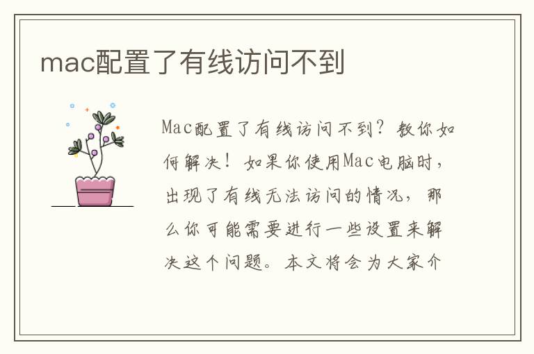 mac配置了有线访问不到