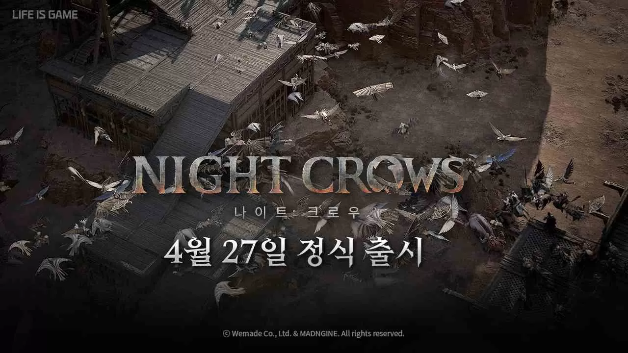 《Night Crows 夜鸦》4/27 韩国正式上线！千人厮杀＆滑翔翼陆空大战带来全新 PK 快感